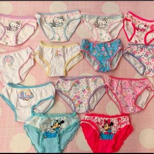 Toddler girl Cotton underwear lot of 13 size 3T/4T
